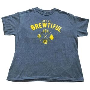 Graphic T-shirts Men Life Is Brewtiful Large College Drinking